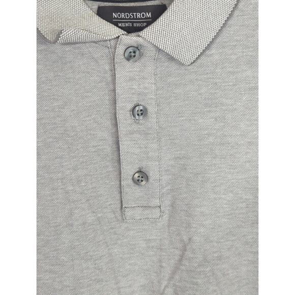 Nordstrom Gray Short Sleeve Polo Shirt Men's Medium Performance Active Golf - Picture 3 of 6